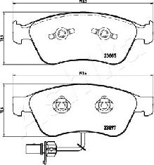 Ashika 50-00-0923 - Тормозные колодки, дисковые, комплект autospares.lv