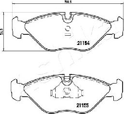 Ashika 50-00-0414 - Тормозные колодки, дисковые, комплект autospares.lv