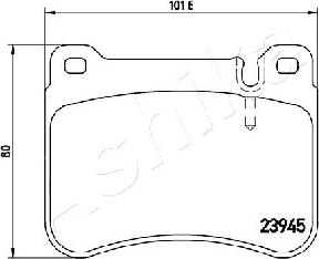 Ashika 50-00-0519 - Тормозные колодки, дисковые, комплект autospares.lv