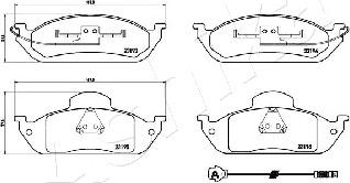 Ashika 50-00-0535 - Тормозные колодки, дисковые, комплект autospares.lv