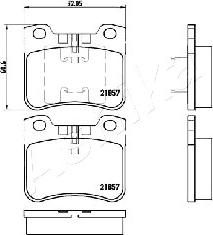 Ashika 50-00-0600 - Тормозные колодки, дисковые, комплект autospares.lv