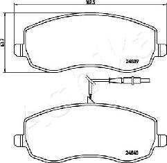 Ashika 50-00-0621 - Тормозные колодки, дисковые, комплект autospares.lv