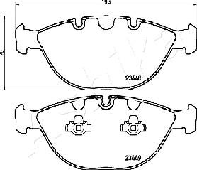 Ashika 50-00-0131 - Тормозные колодки, дисковые, комплект autospares.lv