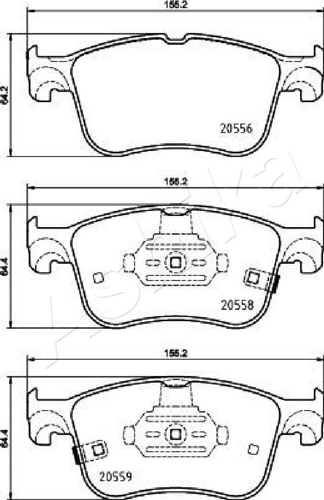 Ashika 50-00-0354 - Тормозные колодки, дисковые, комплект autospares.lv