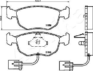 Ashika 50-00-0304 - Тормозные колодки, дисковые, комплект autospares.lv