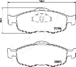 Ashika 50-00-0317 - Тормозные колодки, дисковые, комплект autospares.lv