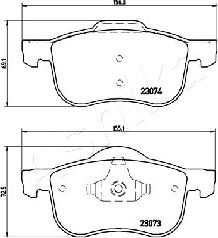 Ashika 50-00-0332 - Тормозные колодки, дисковые, комплект autospares.lv