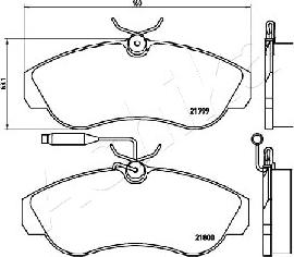 Ashika 50-00-0246 - Тормозные колодки, дисковые, комплект autospares.lv