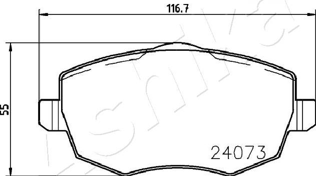 Ashika 50-00-0241 - Тормозные колодки, дисковые, комплект autospares.lv