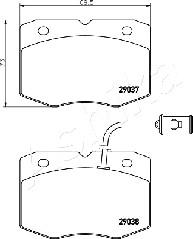 Ashika 50-00-0234 - Тормозные колодки, дисковые, комплект autospares.lv