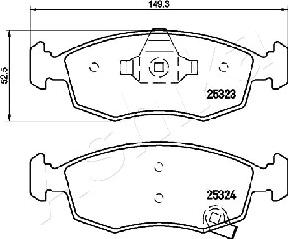 Ashika 50-00-0228 - Тормозные колодки, дисковые, комплект autospares.lv