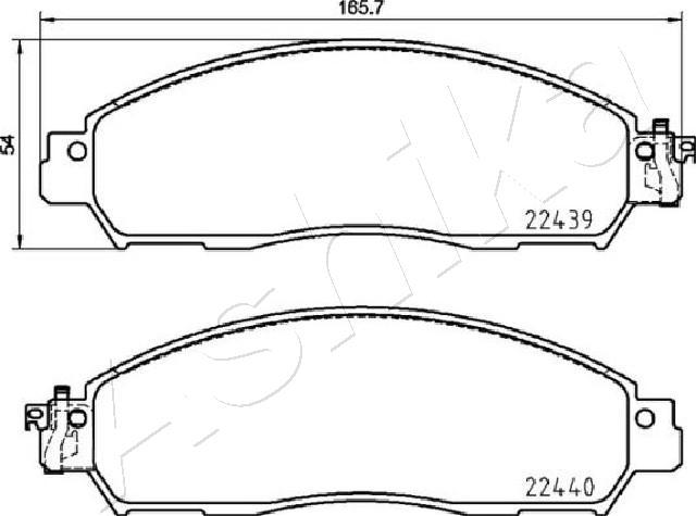 Ashika 50-01-1006 - Тормозные колодки, дисковые, комплект autospares.lv