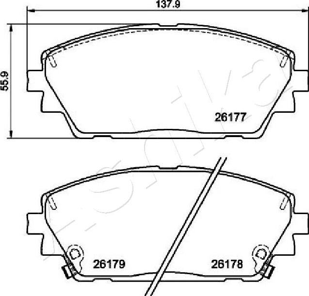 Ashika 50-03-3002 - Тормозные колодки, дисковые, комплект autospares.lv