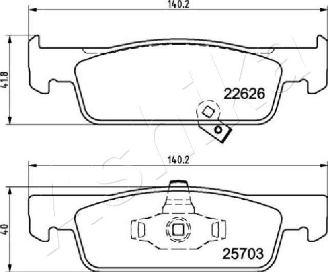 Ashika 50-0M-M01 - Тормозные колодки, дисковые, комплект autospares.lv