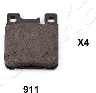 Ashika 51-09-911 - Тормозные колодки, дисковые, комплект autospares.lv