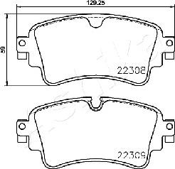 Ashika 51-00-0910 - Тормозные колодки, дисковые, комплект autospares.lv