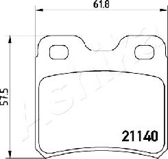 Ashika 51-00-0401 - Тормозные колодки, дисковые, комплект autospares.lv