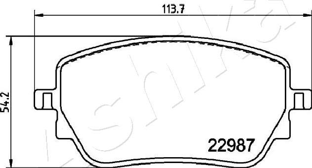 Ashika 51-00-0534 - Тормозные колодки, дисковые, комплект autospares.lv