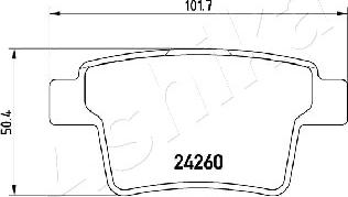 Ashika 51-00-0306 - Тормозные колодки, дисковые, комплект autospares.lv