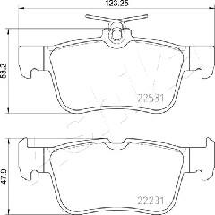 Ashika 51-00-0303 - Тормозные колодки, дисковые, комплект autospares.lv