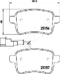 Ashika 51-00-0205 - Тормозные колодки, дисковые, комплект autospares.lv