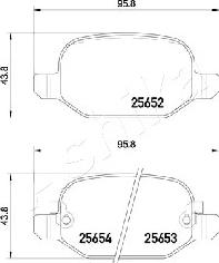 Ashika 51-00-0208 - Тормозные колодки, дисковые, комплект autospares.lv