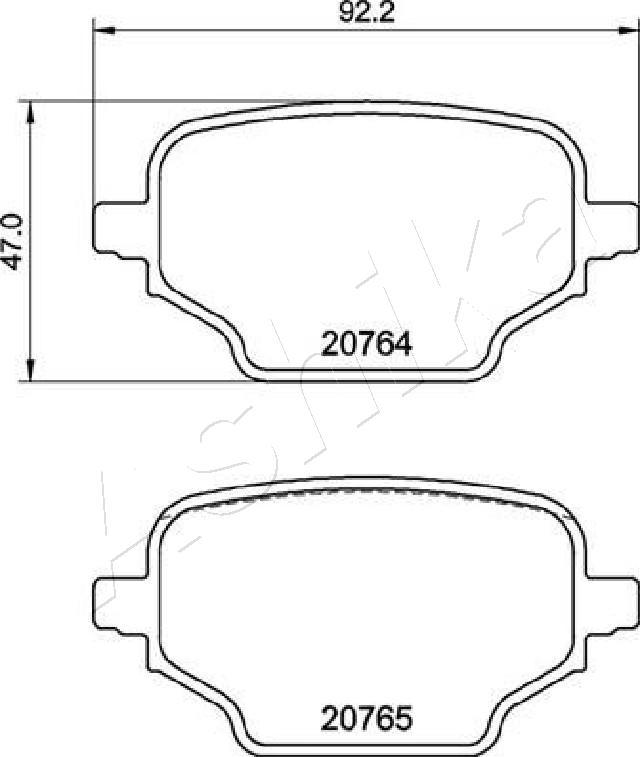 Ashika 51-02-2005 - Тормозные колодки, дисковые, комплект autospares.lv