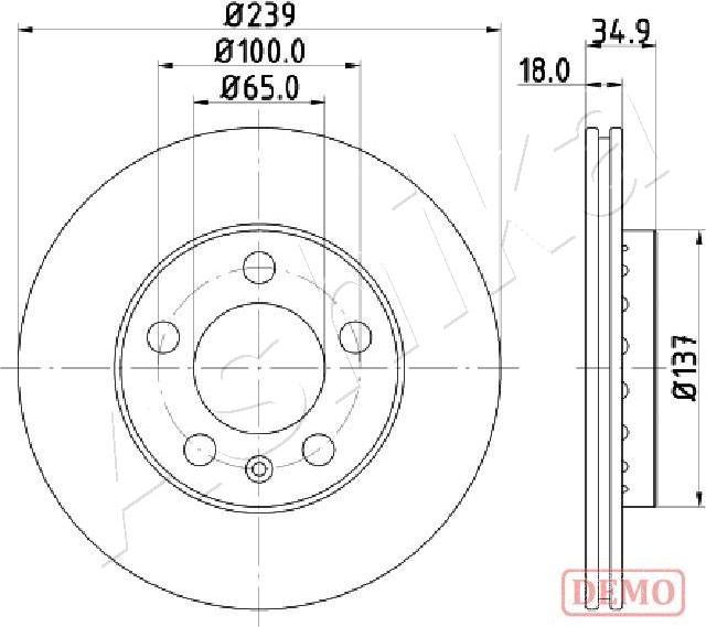 Ashika 60-00-0945C - Тормозной диск autospares.lv