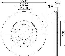 Ashika 60-00-0945 - Тормозной диск autospares.lv