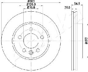 Ashika 60-00-0948 - Тормозной диск autospares.lv