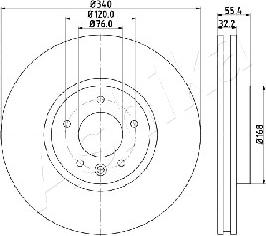 Ashika 60-00-0954 - Тормозной диск autospares.lv