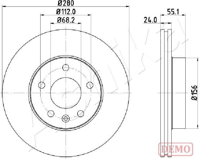 Ashika 60-00-0958C - Тормозной диск autospares.lv