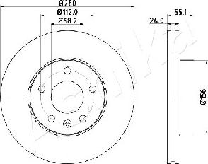 Ashika 60-00-0958 - Тормозной диск autospares.lv