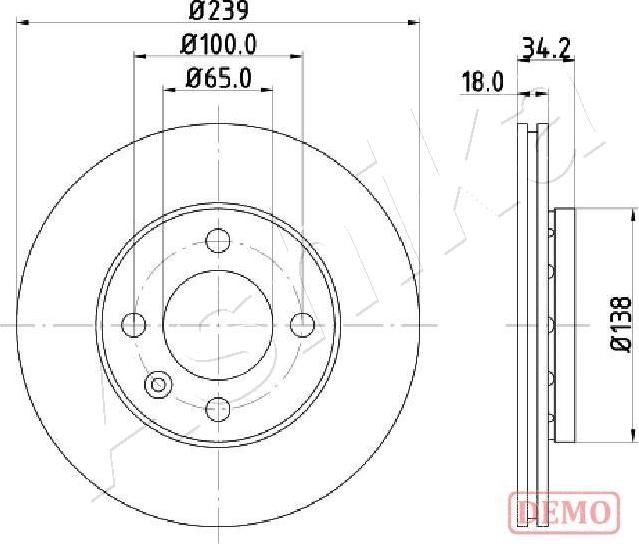 Ashika 60-00-0952C - Тормозной диск autospares.lv