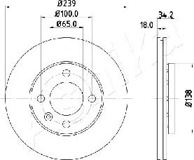 Ashika 60-00-0952 - Тормозной диск autospares.lv