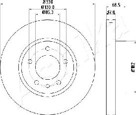 Ashika 60-00-0957 - Тормозной диск autospares.lv