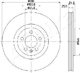 Ashika 60-00-0900 - Тормозной диск autospares.lv