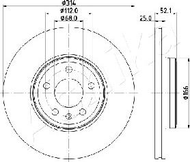 Ashika 60-00-0916 - Тормозной диск autospares.lv