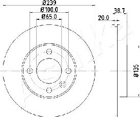 Ashika 60-00-0939 - Тормозной диск autospares.lv