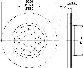 Ashika 60-00-0934 - Тормозной диск autospares.lv