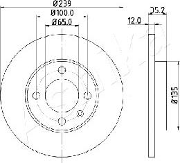 Ashika 60-00-0938 - Тормозной диск autospares.lv