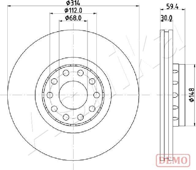 Ashika 60-00-0924C - Тормозной диск autospares.lv