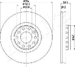 Ashika 60-00-0924 - Тормозной диск autospares.lv