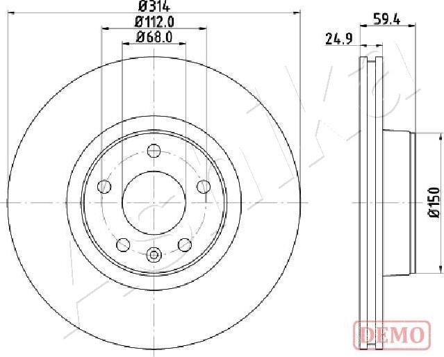 Ashika 60-00-0927C - Тормозной диск autospares.lv