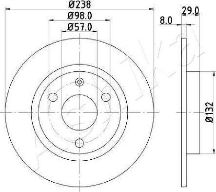 Ashika 60-00-0639C - Тормозной диск autospares.lv