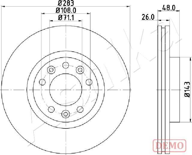 Ashika 60-00-0634C - Тормозной диск autospares.lv