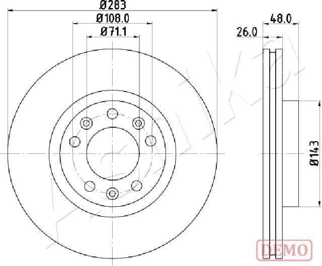 Ashika 60-00-0633C - Тормозной диск autospares.lv