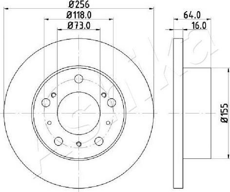Ashika 60-00-0267C - Тормозной диск autospares.lv