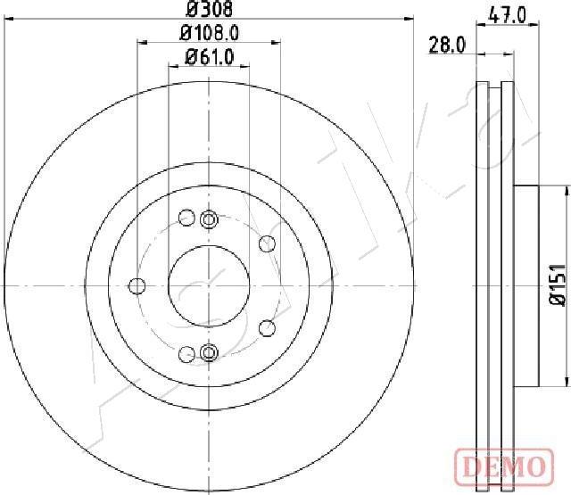 Ashika 60-00-0703C - Тормозной диск autospares.lv