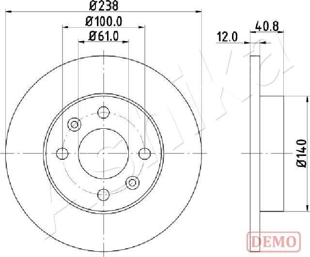 Ashika 60-00-0714C - Тормозной диск autospares.lv